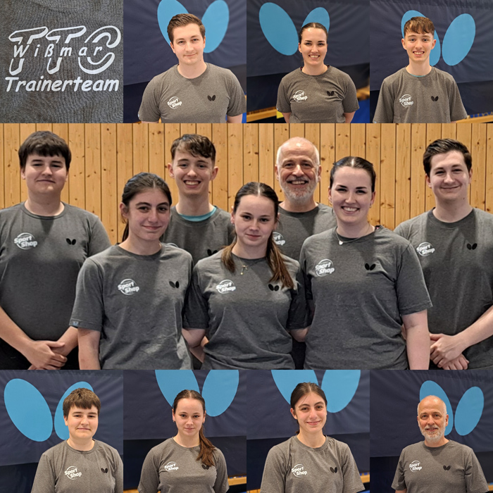 Trainerteam des TTC Wißmar in der Sporthalle.